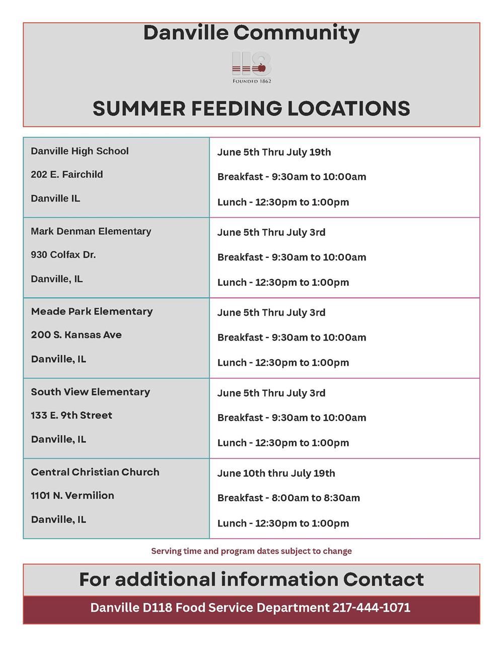  Summer Food Locations
